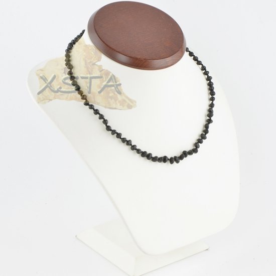 Amber raw necklace black baroque